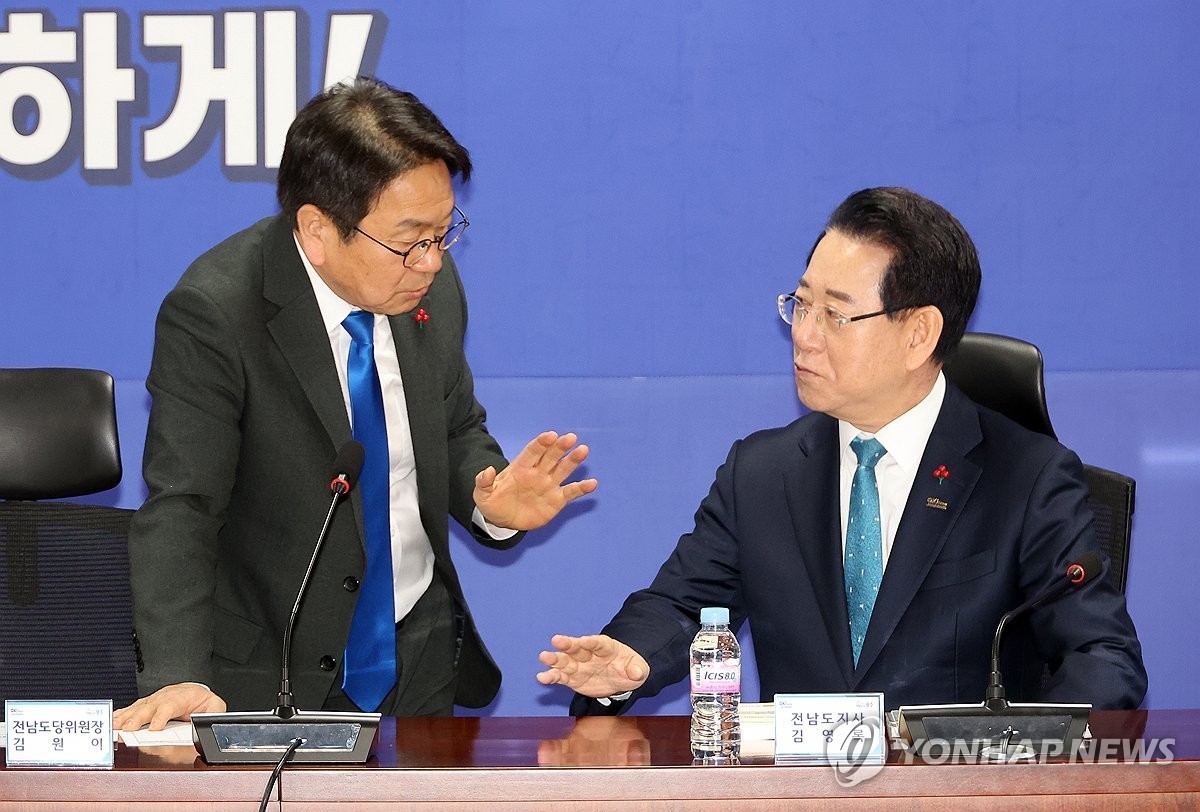 강기정 광주시장-김영록 전남지사, 행정통합 논의 [연합뉴스 자료사진]