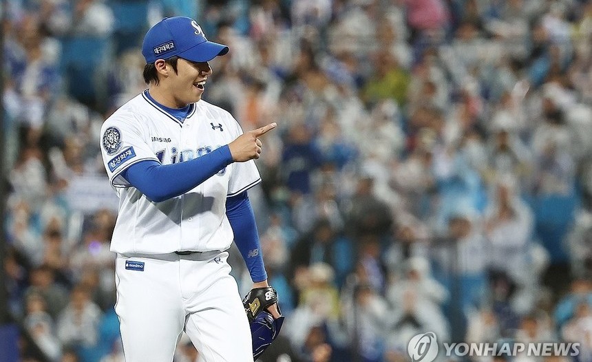 가을비도 못 막은 투혼…삼성 원태인, 또다시 빗속 명투